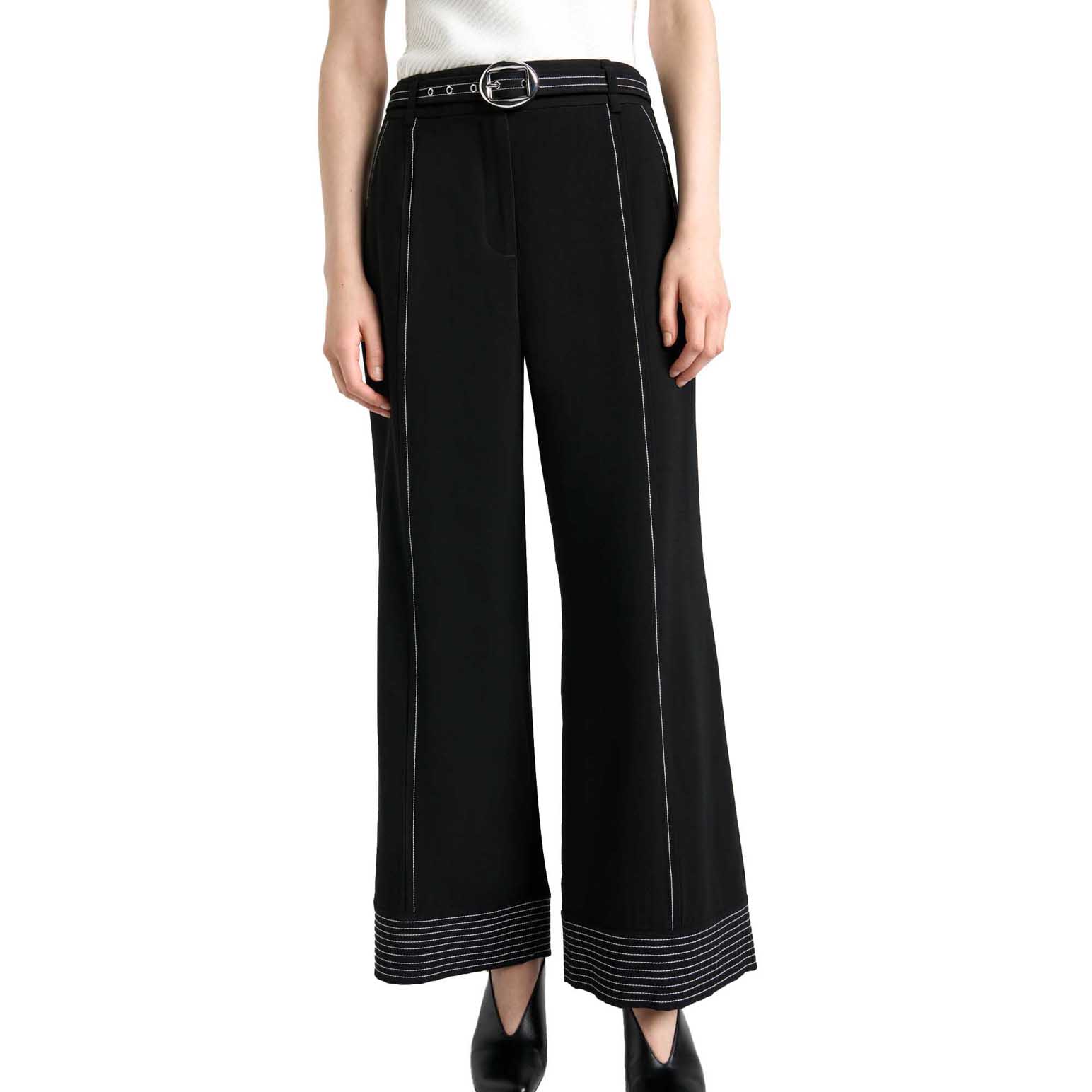 Cue Top Stitched Cropped Pant